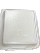 Load image into Gallery viewer, 8" Hinged 3-Compartment Styrofoam Foodservice Containers (22310) 200/cs