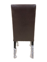 Cargar imagen en el visor de la galería, Faux Leather High Back Kitchen Chair Upholstered Armless Side Chair with Waterproof Surface and Metal Frames for Home and Restaurant, Dark Brown
