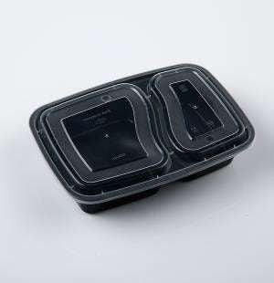 2-Compartment Plastic Food Container with Lid- 150/cs