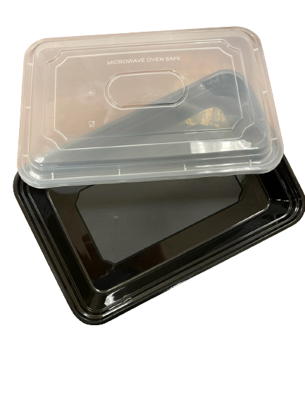 58oz Heavy Duty Single Compartment Plastic Food Container with Lid