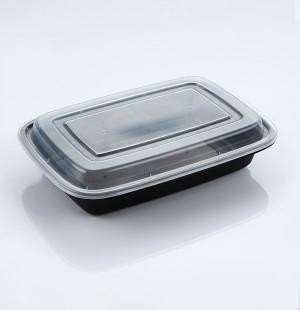 28oz Plastic Food Container with Lid- 150/cs