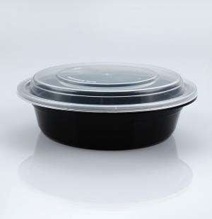 16oz Round Plastic Food Container with Lid 150/cs