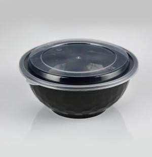 36oz Round Plastic Food Bowl with Lid 150/cs