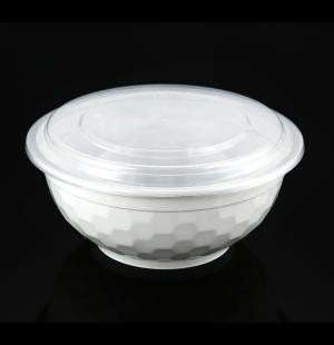 36oz Round Plastic Food Bowl with Lid- 150/cs